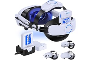 Elegamefy für Meta Quest 3/3S/Quest 2 Headstrap mit 15000mAh Akku und Ladestation - Wechselbare & Verlängerte Spielzei 8 Stunden, Verstellbares Dual-Knob