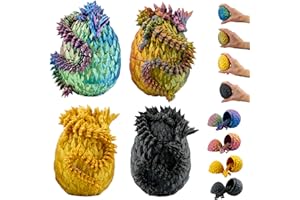 KAHAUS 3D Drache im Ei – Drachenei mit Drache 22 cm Figur | 4er-Pack Große Eier | Multicolor schlüpfender Überraschungsdrache | Bewegliches Fantasy Spielzeug & Sammelfigur für Kinder