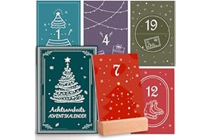 GOLDZIPLES Adventskalender 2025 Frauen mit 24 Achtsamkeitsübungen - Adventskalender Freundin mit Motivationskarten & Ständer - Die Vorweihnachtszeit voll zu genießen - Geschenk für Frauen & Freundin Buchenholz