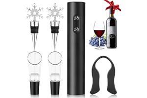BANJILI Cavatappi Elettrico per Vino，Cavatappi Elettrico Professionale Automatico, Apribottiglie Elettrico,Set Regalo Apribottiglie Elettrico 6-in-1，Set Regalo per Amanti del Vino