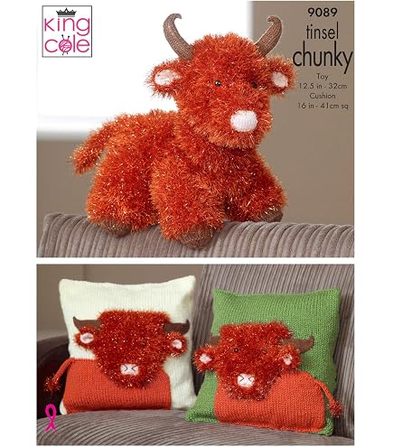King Cole Schema Maglia Per Babbo Natale Addormentato - Giocattolo Decorativo 38 Cm, Con Filato Tinsel E DK (Istruzioni In Inglese)