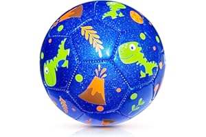 INPODAK Kleinkind-Fußball Größe 2 Kinderfußball Dinosaurier-Fußball Fußballgeschenk für Jungen und Mädchen Kleine Bälle für Garten Außenbereich Hof Rasen 1 2 3 4 5 6 Jahre alt