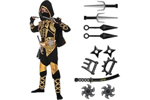 Spooktacular Creations Halloween Golden Ninja Fighter Kostüm für Kinder, Kleinkinder, Jungen
