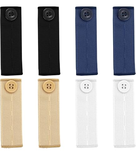 Lot De 8 Boutons D'extension De Taille Pour Pantalon - Métal Et Silicone, Réglable +2,5 à 5 Cm, Facile à Fixer Sans Couture