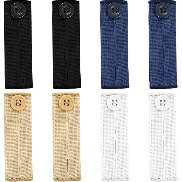 C2 Set Da 5 Estensori Per Bottoni Da Camicia (bianco/nero): Aggiungi Fino A 3 Taglie A Colletto E Polsini | Elastici E Lavabili, Per Uomo E Donna