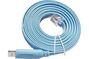 JSM FITNESS USB to RJ45 Console Cable for Configuring Network Devices - Length 3m and FTDI Chipset, Console Cable for Cisco, HP, Fortigate, Routers and Switches