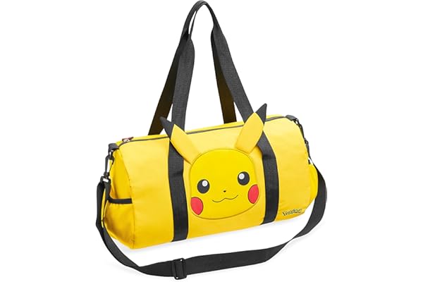 Pokemon Sac de Gym/Piscine, Sac de Foot Garcon Fille, Sacs de Sport pour Enfant, Sac de Voyage, Idée Cadeau pour Fan de Pokemon Accessoire Officiel (Jaune)