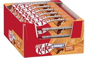 ‎KITKAT Kitkat NESTLÉ KITKAT CHUNKY Peanut Butter Schokoriegel, Knusper-Riegel mit Erdnusscreme & knuspriger Waffel, 24er Pack (24 x 42g)