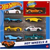 HPV78 Hot Wheels 8'li Araba Seti | 8'li Set 1:64 &Ouml;l&ccedil;ekli D&ouml;k&uuml;m Ara&ccedil;lar, Oyun veya Teşhir i&ccedil;in 1 &Ouml;zel Anında Koleksiyona Sahip