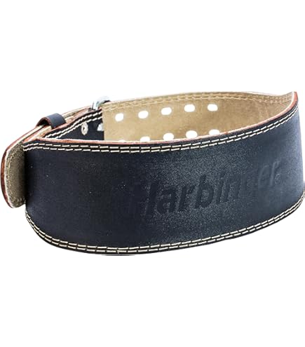 AQF Koeienhuid Lederen Riem 10,2cm Gewichtheffen Rugsteun Met Echte Zwart Suède Voering - Dubbele Gesp Staal Roller Buckle Contoured Training Fitness Training Bodybuilding