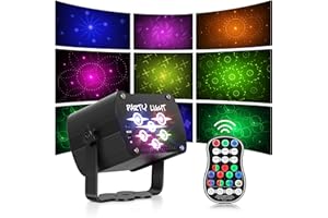 YAOBLUESEA Disco DJ Party Light Rave Stage Light with Remote Control & Sound Activated Strobe Lights for Party USB Powered UV Atmosphere Light for Halloween Xmas Wedding Indoor Pub KTV Bar Birthday