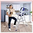 BRANCO Home Pro Ladder 5 Step Ladder for Home Use | Heavy Duty Folding Aluminium Finish Ladder |150 kg Capacity | Home-Foldable | Anti-Skid Shoes | with Sure-Hinge Technology | (5 Years Warranty)