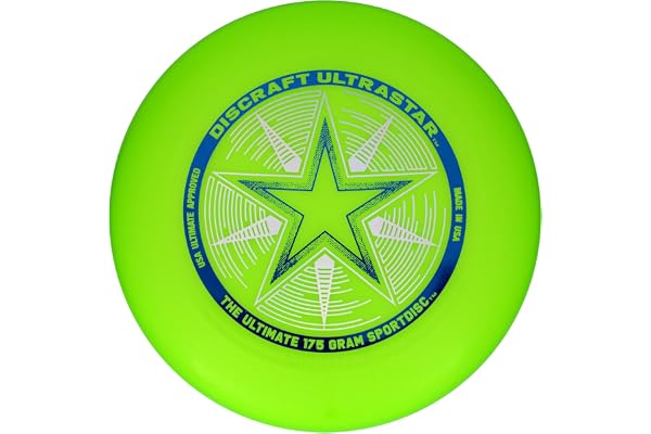 Discraft Disque de Sport Ultra-Star 175 g Ultimate Frisbee Competition Spec, Convient à Tous Les Niveaux de Jeu, Vols Longs et Stables