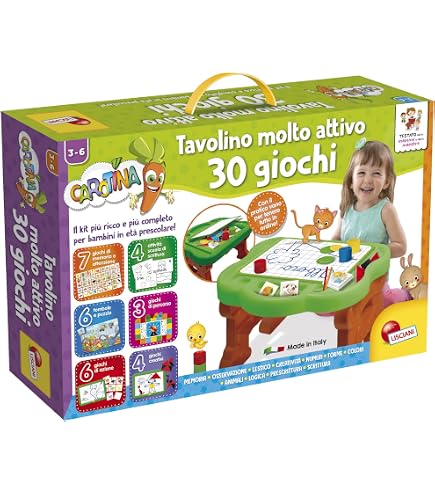 Lisciani Carotte Banquet Led - Tableau Lumineux 3 En 1 Avec Tabouret - 20 Jeux éducatifs