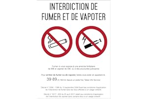 Autocollant vinyl - Interdiction interdit de fumer et vapoter - L.148 x H.210 mm - UTTSCHEID - 1