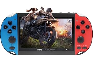 Fsjun Handheld Game Consoles Double Rocker 8GB 4.3 Inch Screen, Support TV Output, Music/Movie/Camera Audio and Video MP3,MP4, MP5, Birthday Gift for Kids(Blue and Red)