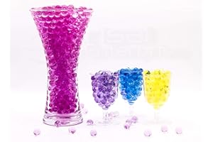 Risai Bolas Gel de Agua, Perlas Bolitas de Agua No Tóxicas Crecen en Agua, Water Beads para Jarrones Decoración Plantas Flores, 500pcs, Hot Pink 10g