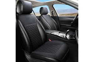 ‎GIANT PANDA GIANT PANDA Leinen-Autositzbezüge – atmungsaktiv und weich – Schutz für die Vordersitze, universell passend für 90% der Autos, SUVs und LKWs, Rautenmuster – 1 Paar, Schwarz