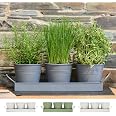 Ckb Ltd 3er Set Metall Pflanztöpfe Für Kräuter – Mit Abtropfschale, 11,5x10 Cm, Für Fensterbank & Küche