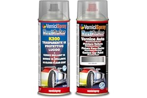 Kit Vernice Auto Spray compatibile con ALFA ROMEO 147 651 GRIGIO STROMBOLI MET. e Trasparente Lucido Spray - kit ritocco vernice metallizzata 400+400 ml di VerniciSpray