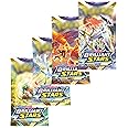 TOYZIEZ Sword & Shield Brilliant Stars Booster Packs, Premium Collectible Card Game Booster Packs - 4 Packs, Each with 8 Paper Cards (4 Booster Pack- 32 Cards)