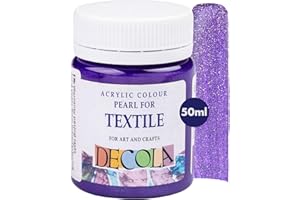 Decola - Lila Glitzer Effekt Textilfarbe 50ml | Hochpigmentierte Textilfarben Waschmaschinenfest | Hergestellt von Nevskaya Palitra