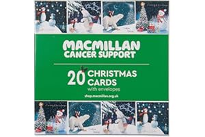 MACMILLAN CANCER SUPPORT Macmillan Winter Scenes Charity Christmas Cards – Pack of 20 Luxury and Eco-Friendly Christmas Cards. Boxed Multipack of 4 Seasonal Christmas Designs. 127x127mm Card Size.
