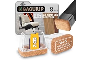 GAGUIUP Protectores rectangulares de Silicona para Patas de Silla, Tapas para Patas de Silla, Protector de pies de Muebles, Fundas para Patas de Mesa de Movimiento Libre, Tapas de Patas de Taburete para