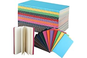 wenrescry Anteckningsbok A6 – 24 stycken små anteckningsböcker, 48 sidor, 12 färger, omslag för kraftpapper, minihäfte för skola, kontor, barn, resor, dagbok