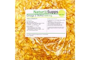 Natur Supps Omega 3 Fish Oil - 2000mg (2 Capsule Serving), Pack of 365 1000mg Softgel Capsules, Pure Fish Oil Giving 660mg EPA & 440mg DHA per Serving