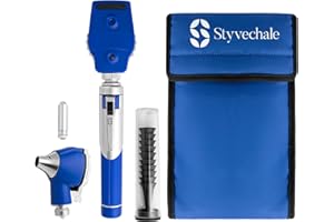 STYVECHALE Mini Portable ENT Diagnostic Fiber Optic Otoscope Pocket Kit with Built in 2.5V Halogen Light | Removable Magnifying Lens with 2.5 Fold Magnification | Auriscope Earscope Diagnostic Examination Set