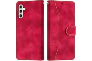 Grandoin Cover per Samsung Galaxy A34 5G, Cover Samsung A34 5G a Libro, Custodia Samsung A34 5G, Custodia in Pelle Galaxy A34 5G Flip Libro con Magnetica [Portafoglio] Custodia TPU Antiurto (Rosso)