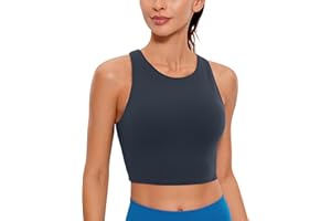 CRZ YOGA Butterluxe Femmes Dos en Y Col Haut Palangre Brassière de Sport - Rembourré Yoga Débardeurs Courts