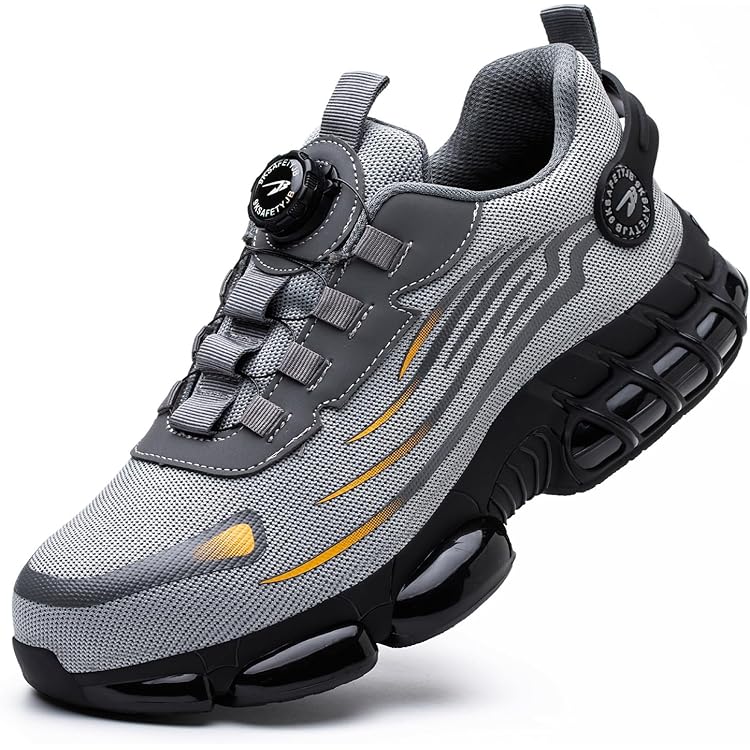 Heren Veiligheidsschoenen, EU Maat 41.5, Werkschoenen met Gevoerde Neus, Sportieve Werkschoenen, Onverwoestbare Veiligheidssneakers, voor Industrie en Bouw, Zwart | NL