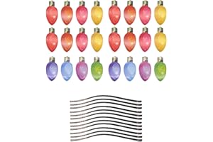 Pumpumly 36Pcs Christmas Reflective Car Magnets Set Colorful Bulb Light Magnets Christmas Lights Magnet with Wire for Christmas Garage Door Refrigerator Decoration
