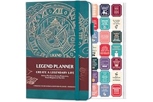 Legend Planner – Weekly & Monthly Life Planner to Hit Your Goals & Live Happier. Organizer Notebook & Productivity Journal. A5 (Dark Teal)