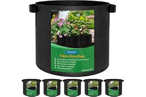 Joyzakzak Garden 5X 20L Pflanzsack Heavy Duty tomatentopf Fabric Töpfe Verdickte Non-Woven Pflanzsäcke mit Griffen Pflanztaschen Stofftopf