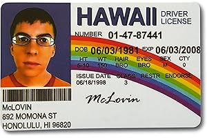 PALMER TECH McLovin ID Card Fake - Funny Double Sided Gift for Suberbad Fans