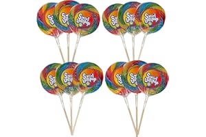 MIJOMA Set di 12 lolli arcobaleno Spirallolli Rainbow Swirl Swirl-Lollipop – Ø 9 cm gigante con sapore di frutta per il compleanno dei bambini – regalo perfetto 12 x 80 g