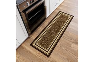 Ottomanson Ottohome Collection współczesny dywan z gumowym spodem, 50 x 150 cm, brązowy