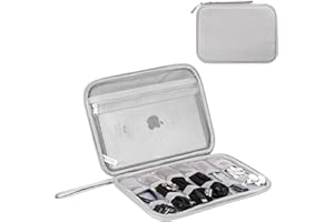 Arae Organizer Cavi da Viaggio, Porta Cavi Organizer con Borsetta, Elettronici Borse Organizer per Chiavetta USB Caricatore Disco Flash Power Bank Mouse Mini iPad e Cuffie, Grigio