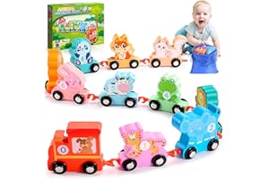 HappyKidsClub Giochi Legno Bambini 1-4 Anno, Trenino Legno Giocattolo per Bambini Giocattoli Bambino 1-4 Anni Giochi Educativi Montessori 1-4 Anni Macchinine Bambina Regalo Pasqua Bambino 1-4 Anni