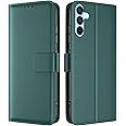 TQIAHF for Samsung Galaxy A35 5G Case Leather Wallet Phone Case Cover with Card Holder Slots Magnetic Flip Case Shockproof Folio Stand Book Style Phone Cover for Samsung Galaxy A35 5G,Dark Green