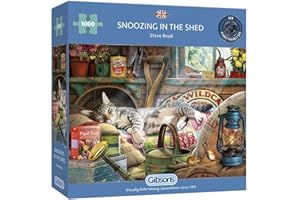 Gibsons Snoozing in the Shed 1000 Piece Jigsaw Puzzle | Chilling Cat Puzzle | Sustainable Jigsaw for Adults Teens | Premium 100% Recycled Board | Great Gift | Gibsons Games