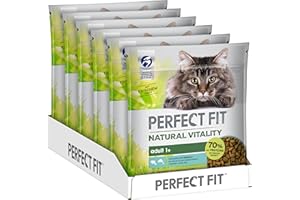 PERFECT FIT Natural Vitality Cat Food Dry Food Adult 1+ Salmon and White Fish 6 x 650 g