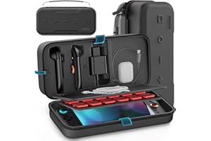 OIVO Étui de Transport pour Nintendo Switch 2025, Pochette de Transport de Voyage Portable Switch 2 Adapté au Joy-Con 2 et Adaptateur, Sac de Protection à Coque Rigide avec 24 Emplacements de Jeu