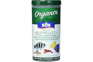 Söll Organix Super Kelp Pellets, 490 ml - Grünfutter mit Vitaminen und Spurenelementen | Fischfutter für Pflanzenfresser wie Garnelen, Krebse, Welse und Cichliden im Aquarium