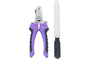 vitazoo Krallenzange aus hochwertigem Edelstahl in Lila/Schwarz - für Hunde, Katzen und Kleintiere - Einfache und sichere Handhabung inklusive Feile