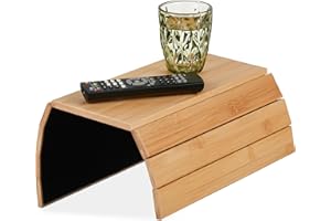 ‎RELAXDAYS Relaxdays Taca na sofę, podłokietnik, bambus, stolik z podłokietnikami na kanapę i sofę, szer. x gł.: 43,5 x 33 cm, półka na sofę z napojami, kolor naturalny