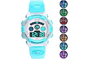 Edillas Kids Watches Digital for Boys,7 Colors 50M Waterproof Wrist Watches for Child Sport Outdoor Multifunctional Wrist Watches with Stopwatch/Alarm Watch for Kids Ages 6-15